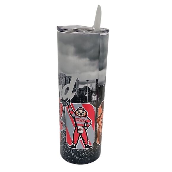 Cleveland Urban Graphic Tumbler with Straw Browns Cavs Indians Ohio State (NWT) - Picture 4 of 6